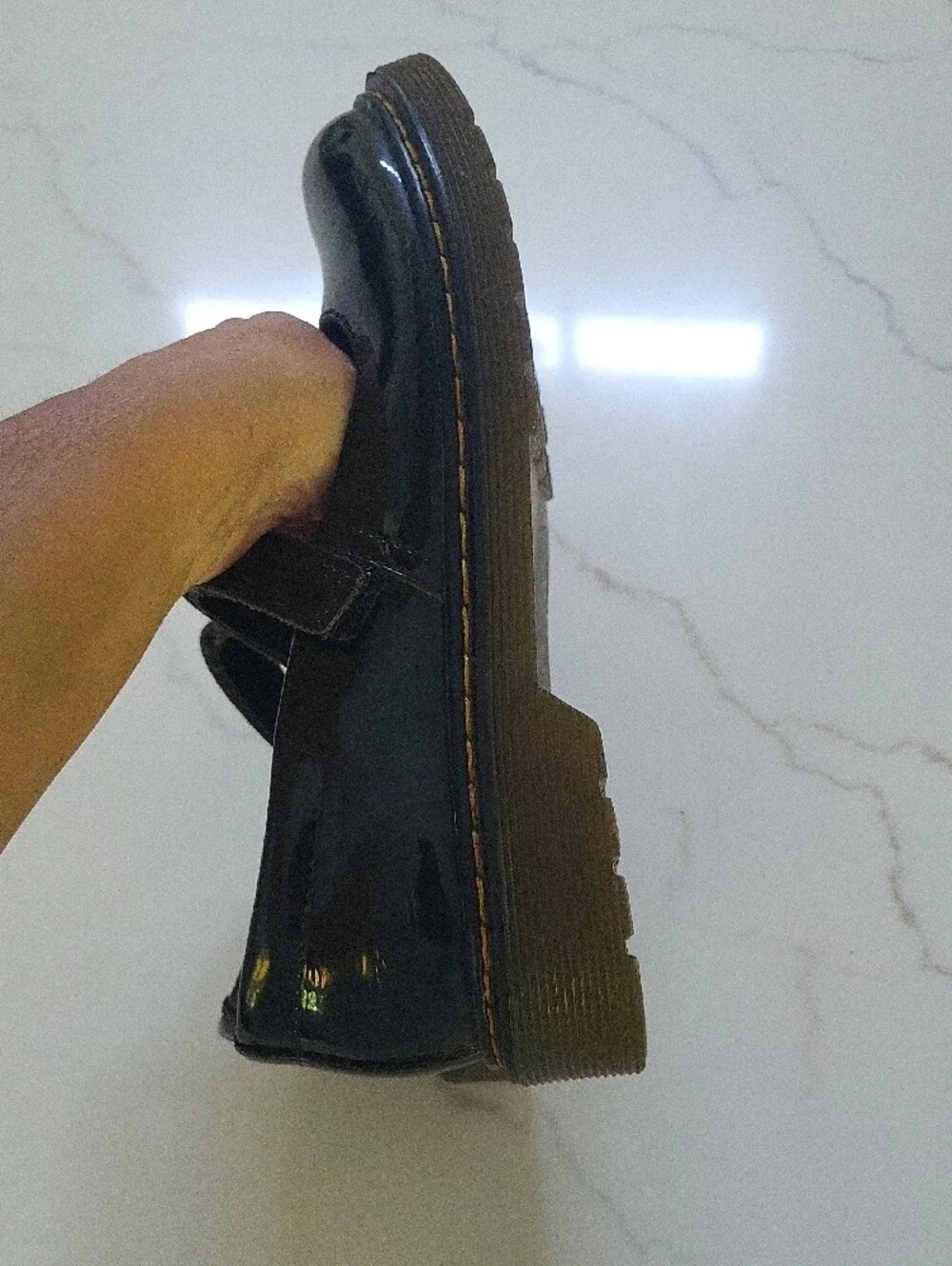 Dr. Martens Girls' Black Patent Mary Jane Shoe